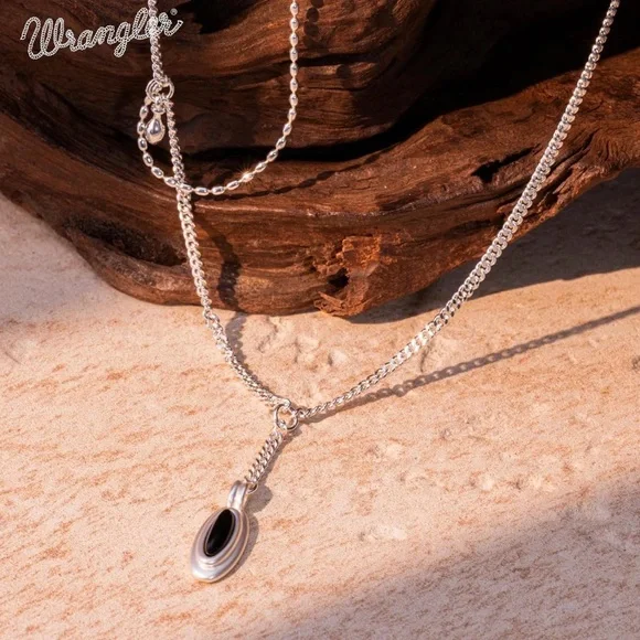 Montana West Wrangler Silver Necklace NIB - Picture 2 of 5